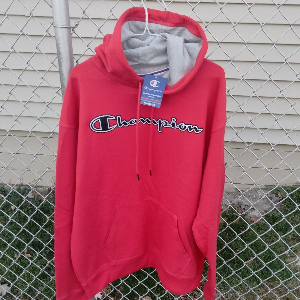 Champion Fleece Pullover Hoody NWT Size XL Team Red